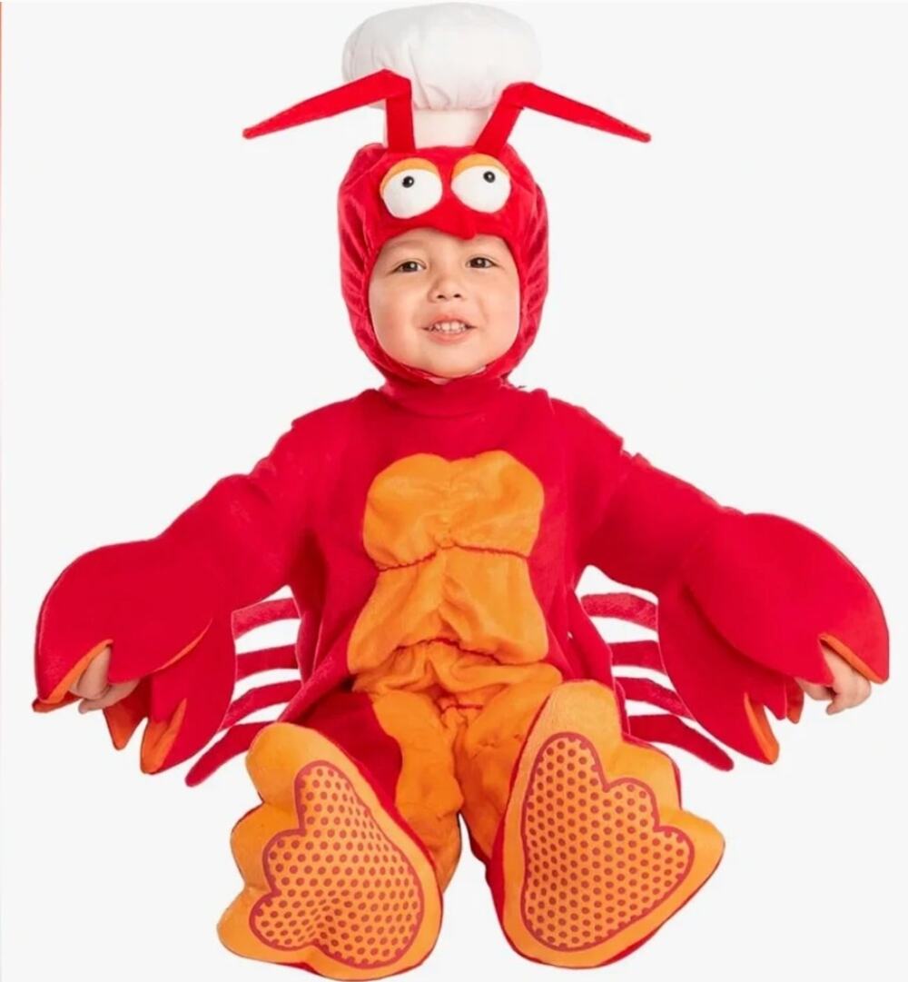 NWOT Spooktacular Creations Unisex Lobster Costume Chef Hat Toddler Size 3T